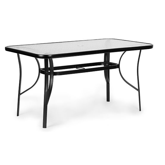 Table de jardin en verre Wave 140x80cm terrasse balcon