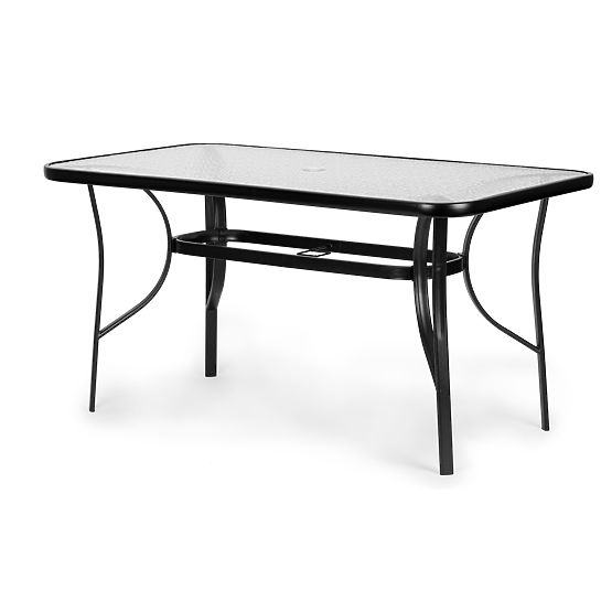 Table de jardin en verre Wave 140x80cm terrasse balcon