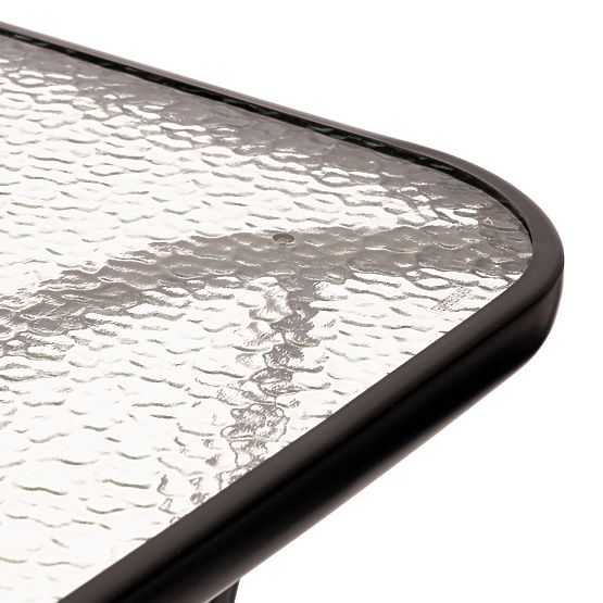 Table de jardin en verre Wave 140x80cm terrasse balcon