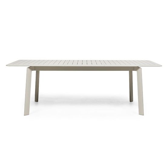 Table de jardin extensible Canelli 175-234 cm, aluminium, rectangulaire, beige clair