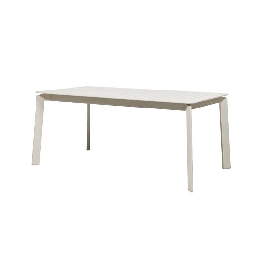 Table de jardin extensible Canelli 175-234 cm, aluminium, rectangulaire, beige clair