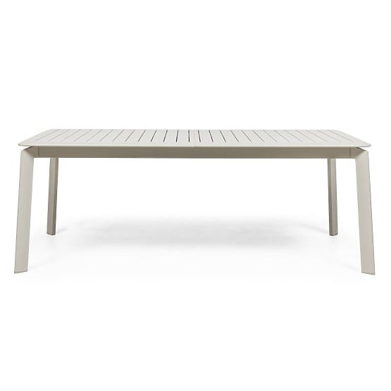 Table de jardin extensible Canelli 205-286 cm, aluminium, rectangulaire, beige clair