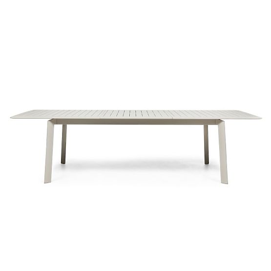 Table de jardin extensible Canelli 205-286 cm, aluminium, rectangulaire, beige clair