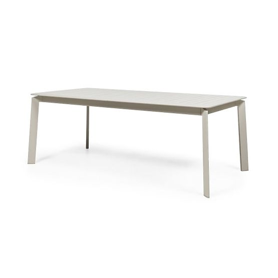 Table de jardin extensible Canelli 205-286 cm, aluminium, rectangulaire, beige clair