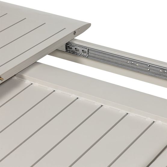 Table de jardin extensible Canelli 205-286 cm, aluminium, rectangulaire, beige clair