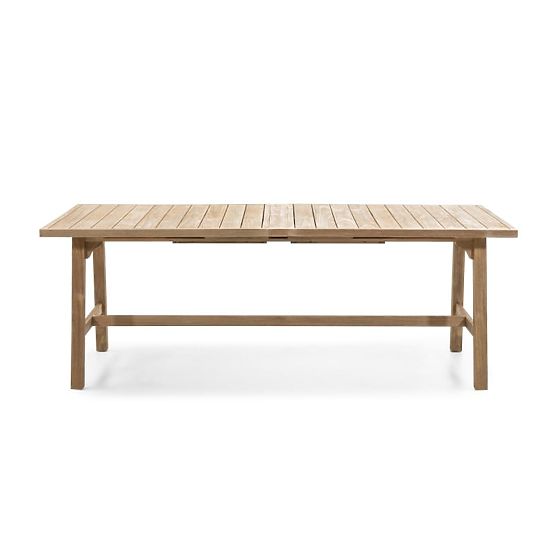 Table de jardin extensible Castello, 200-295 cm, aspect teck, bois d'acacia FSC