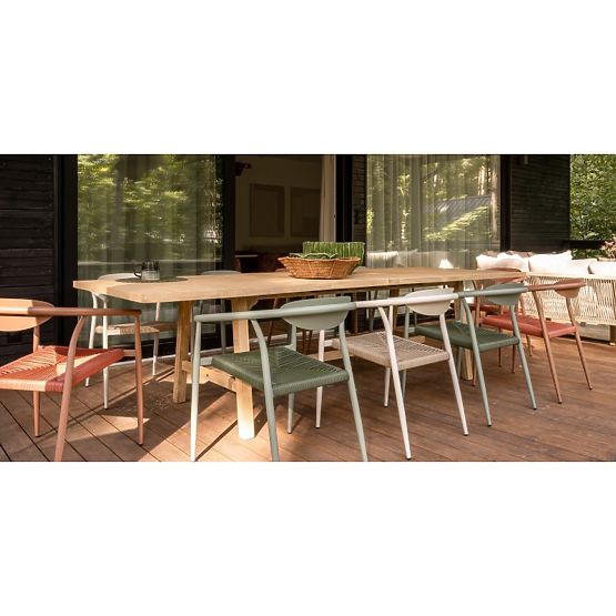 Table de jardin extensible Castello, 200-295 cm, aspect teck, bois d'acacia FSC