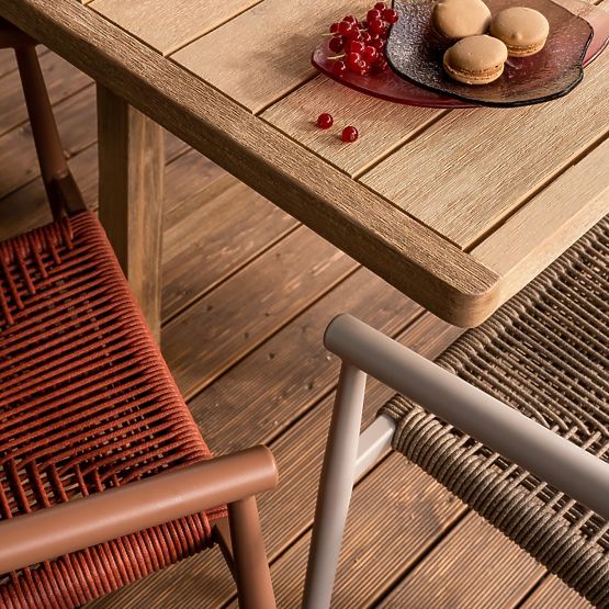 Table de jardin extensible Castello, 200-295 cm, aspect teck, bois d'acacia FSC