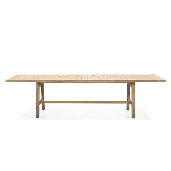 Table de jardin extensible Castello, 200-295 cm, aspect teck, bois d'acacia FSC