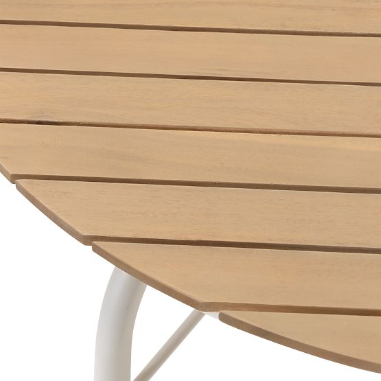 Table de jardin Fioli rond 100 cm, bois d'acacia FSC, blanc