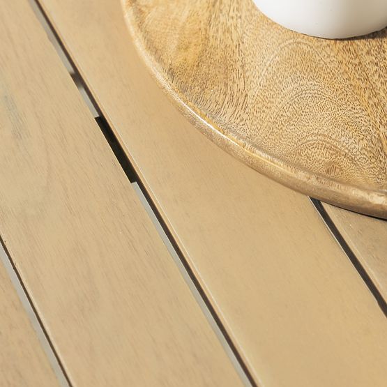 Table de jardin Fioli rond 100 cm, bois d'acacia FSC, blanc