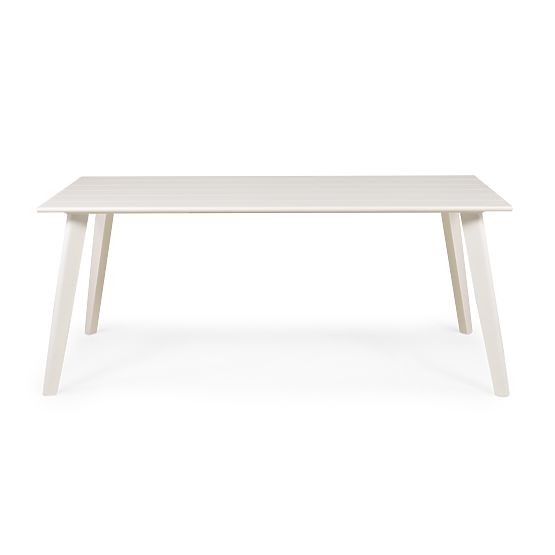 Table de jardin Piretto 180 cm, aluminium, blanc