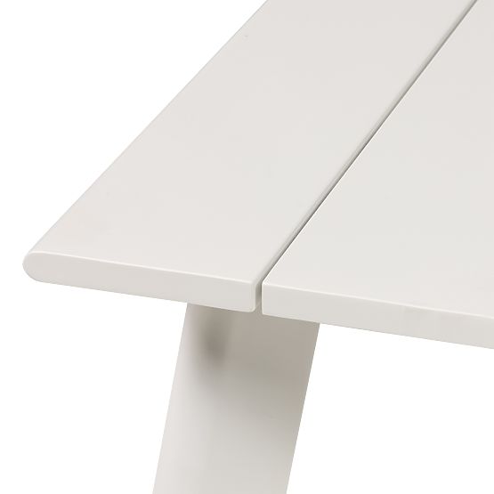 Table de jardin Piretto 180 cm, aluminium, blanc