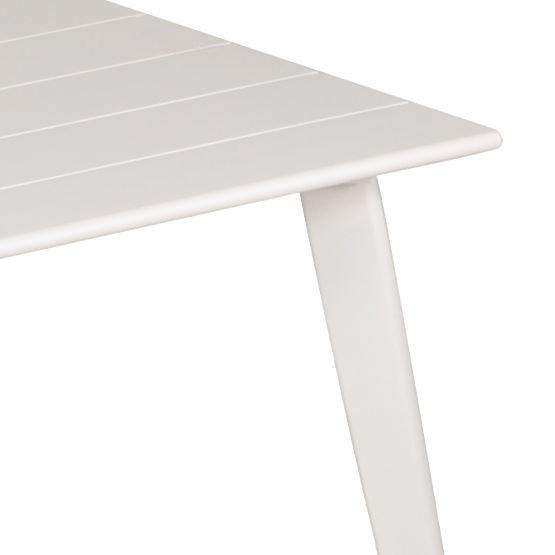 Table de jardin Piretto 180 cm, aluminium, blanc