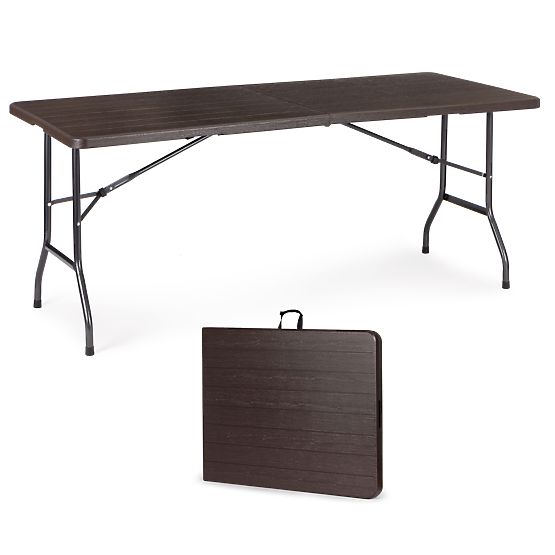Table de jardin pliable pour banquet et traiteur 180 cm marron ModernHome