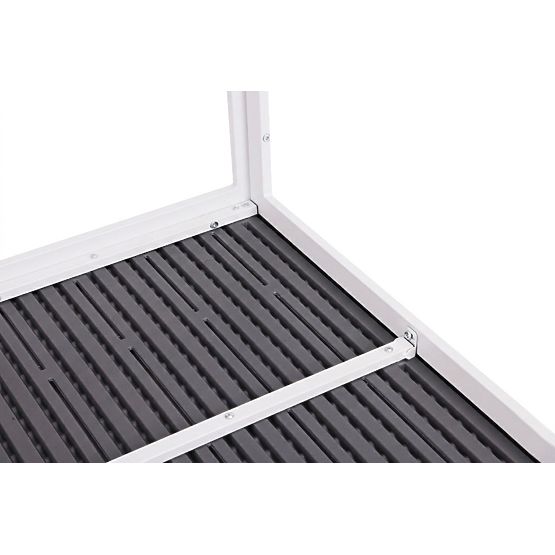 Table de jardin pour 6 personnes 156x78 cm polywood mobilier de terrasse gris blanc MultiGarden