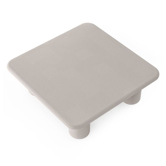 Table de jardin Vibonis 100 cm, carrée, en ciment, beige clair