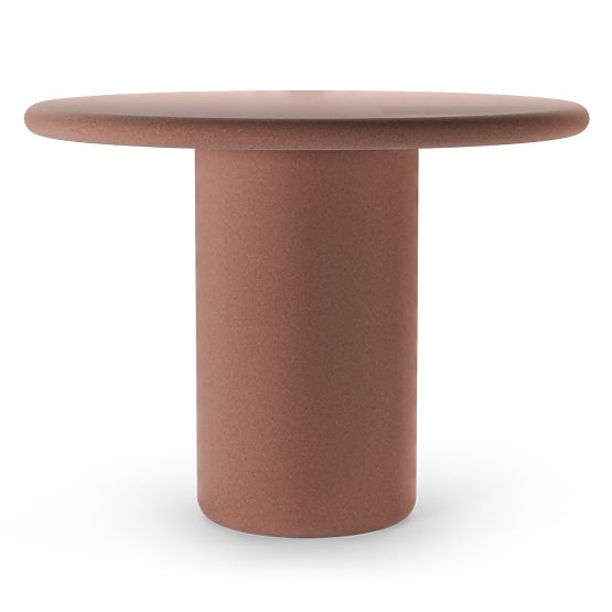 Table de jardin Vibonis 100 cm, rond, en ciment, couleur terre cuite