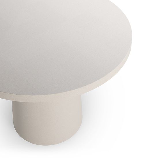 Table de jardin Vibonis 106 cm, rond, en ciment, beige clair, mat