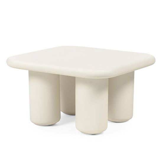 Table de jardin Vibonis 70 cm, carrée, en ciment, beige clair