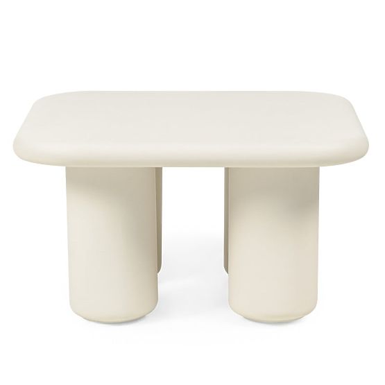 Table de jardin Vibonis 70 cm, carrée, en ciment, beige clair