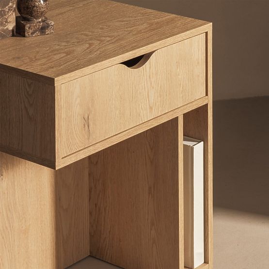 Table de nuit avec tiroir Mura Chêne Cremona Torro
