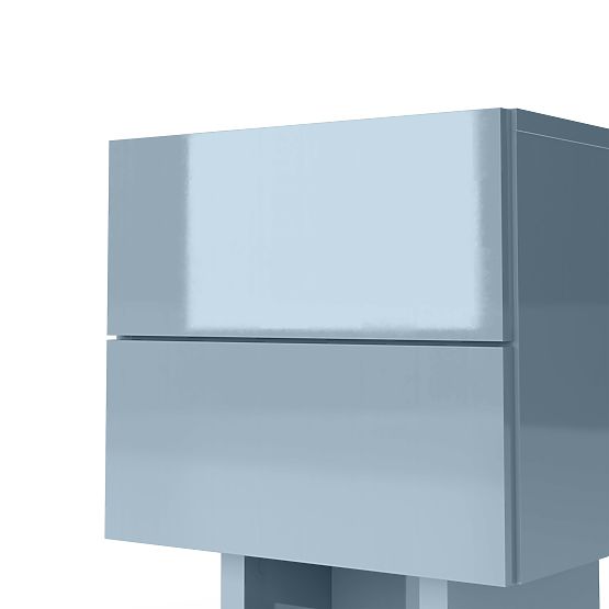 Table de nuit Glim, bleu fumé, brillant