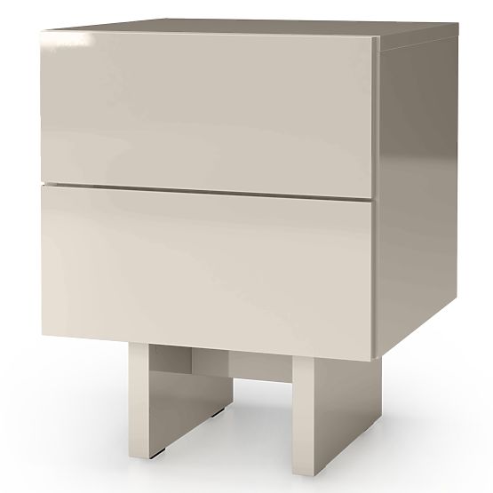 Table de nuit Glim, couleur cachemire, brillant