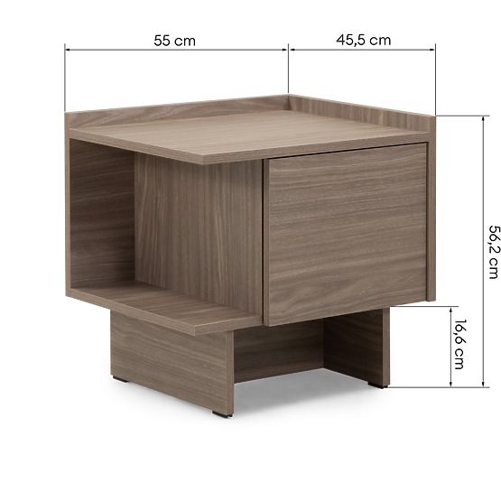 Table de nuit Kanso, chêne perle