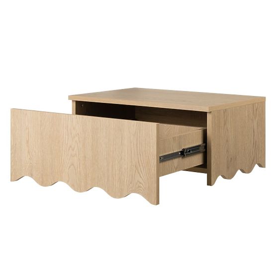 Table de nuit Kim Chêne Cremona Torro, ondulé