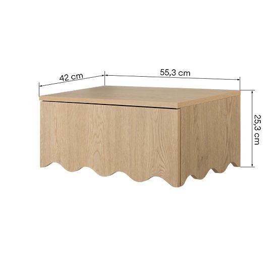 Table de nuit Kim Chêne Cremona Torro, ondulé