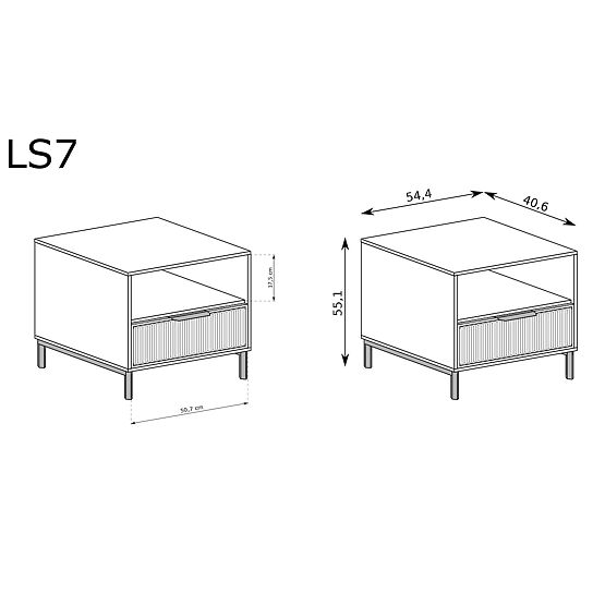 Table de nuit LINKaSTYLE LS7 cachemire