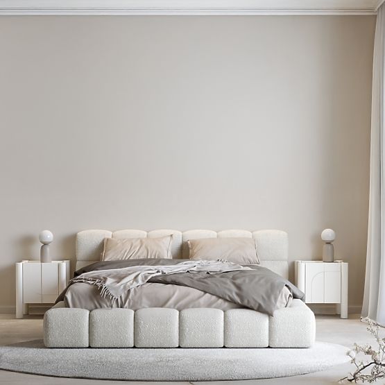 Table de nuit Lunaria avec façade fraisée, blanc