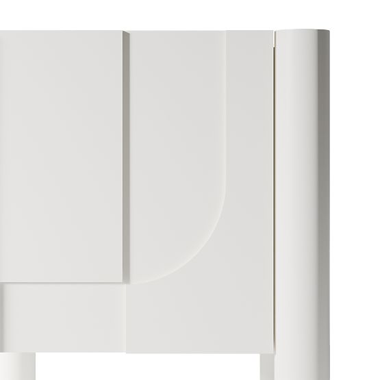 Table de nuit Lunaria avec façade fraisée, blanc