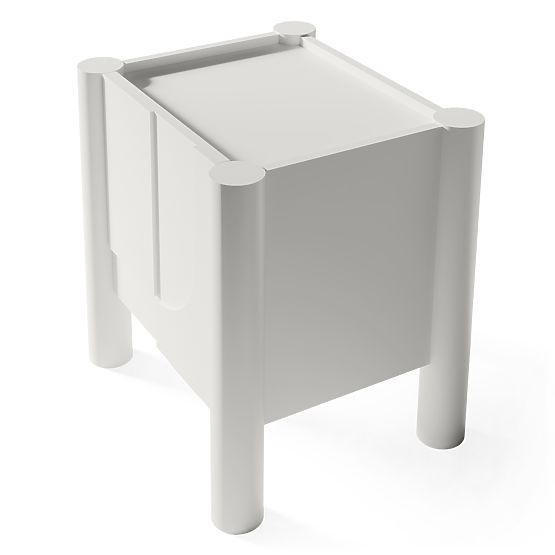 Table de nuit Lunaria avec façade fraisée, blanc