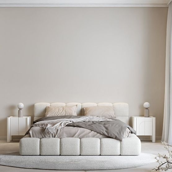 Table de nuit Lunaria avec façade fraisée, blanc