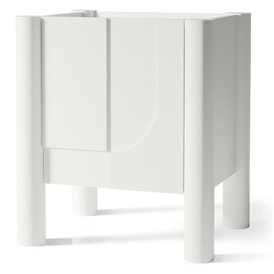 Table de nuit Lunaria avec façade fraisée, blanc