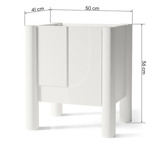 Table de nuit Lunaria avec façade fraisée, blanc