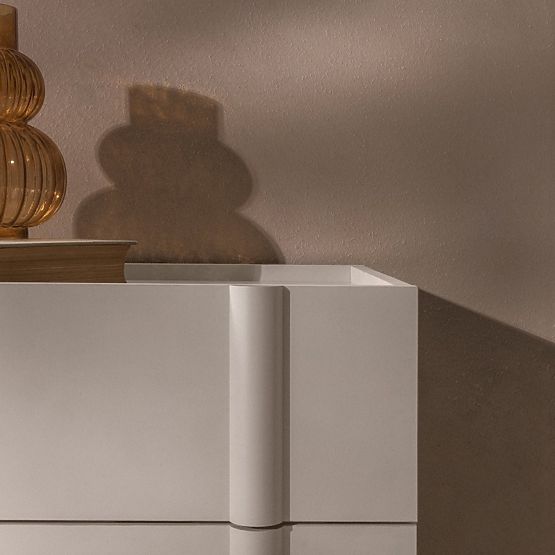 Table de nuit Moss en cachemire, arrondi