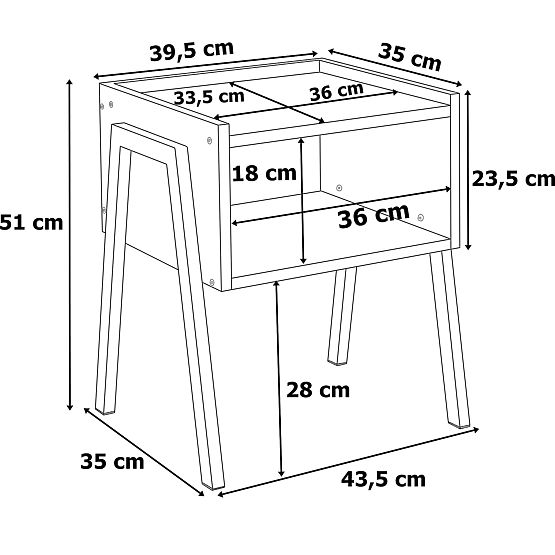 Table de nuit SKIVE MODERN OAK