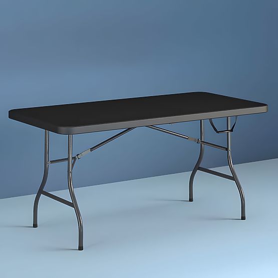 Table de restauration pliable 180 cm en valise noir ModernHome