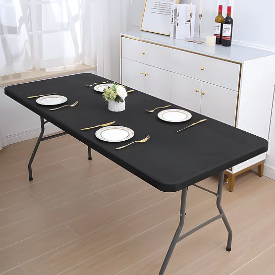 Table de restauration pliable 180 cm en valise noir ModernHome