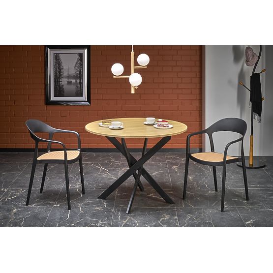 Table EDGAR, plateau - chêne doré, pieds - noir (2p=1ks)
