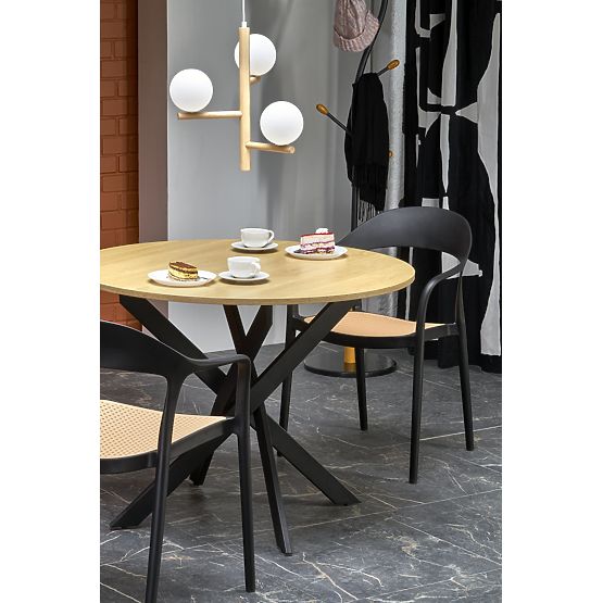 Table EDGAR, plateau - chêne doré, pieds - noir (2p=1ks)