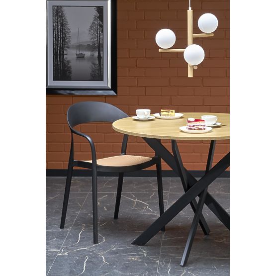 Table EDGAR, plateau - chêne doré, pieds - noir (2p=1ks)