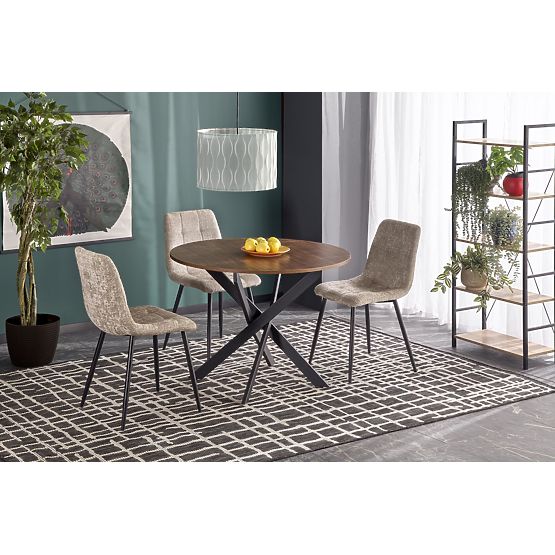 Table EDGAR, plateau - noyer, pieds - noirs (2p=1 pièce)