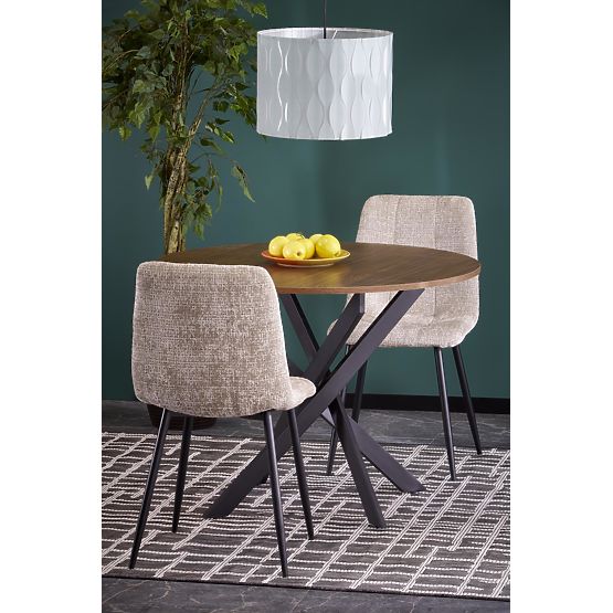 Table EDGAR, plateau - noyer, pieds - noirs (2p=1 pièce)