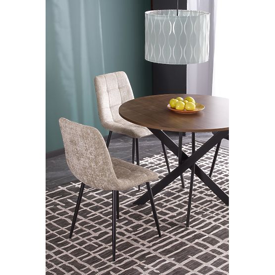 Table EDGAR, plateau - noyer, pieds - noirs (2p=1 pièce)