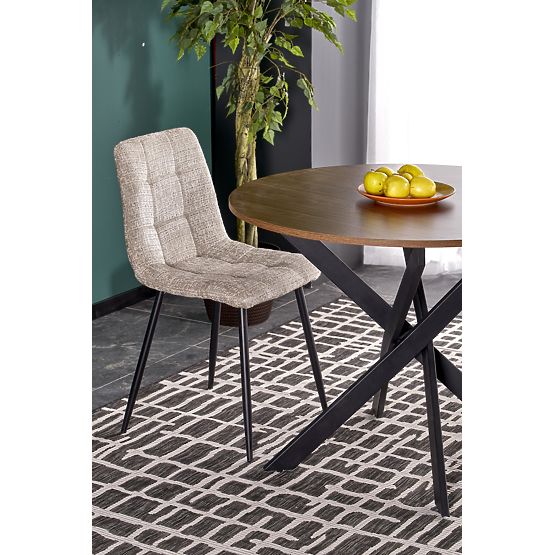 Table EDGAR, plateau - noyer, pieds - noirs (2p=1 pièce)