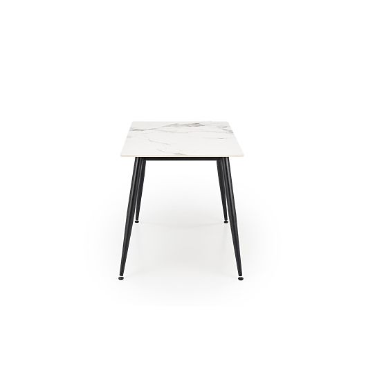 Table EMILIO 120 plateau - marbre blanc, pieds - noirs (2p=1pièce)
